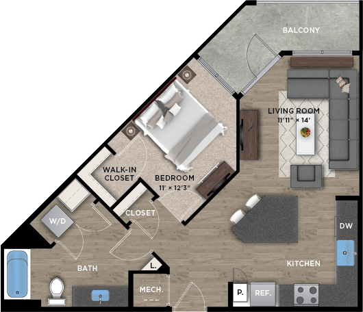 1+1C - IR* 2-2312* floor plan